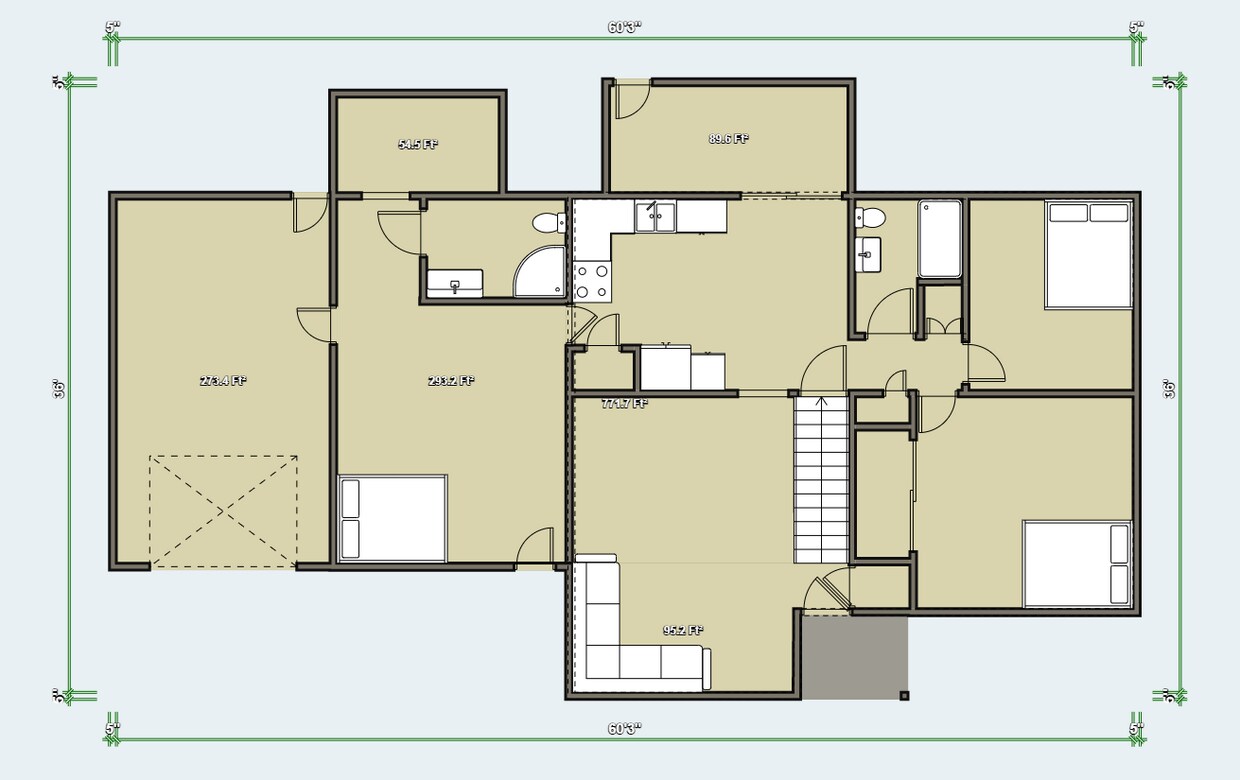 Rough sketch first floor - 79 Mercer Ave