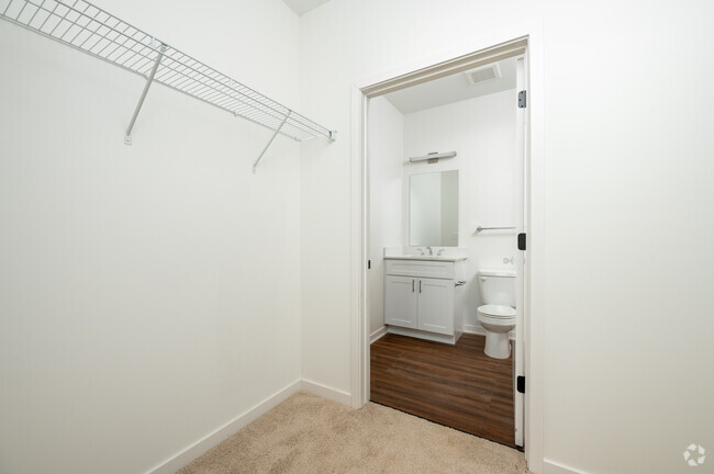 3BR, 2BA - 1,110SF - Primary Closet/Bathroom - Bishop Pond Residences Apartments