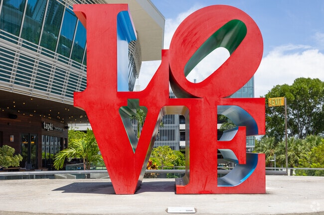 LOVE is all you need in Aventura Mall where this piece is currently located.