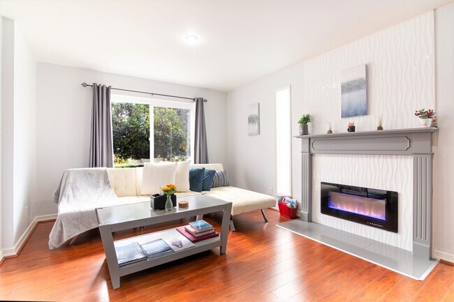 Living room and fireplace - 755 E Homestead Rd