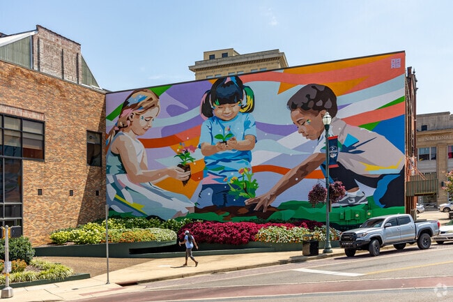 Murals fill downtown Johnson City and make for a welcoming and colorful atmosphere.
