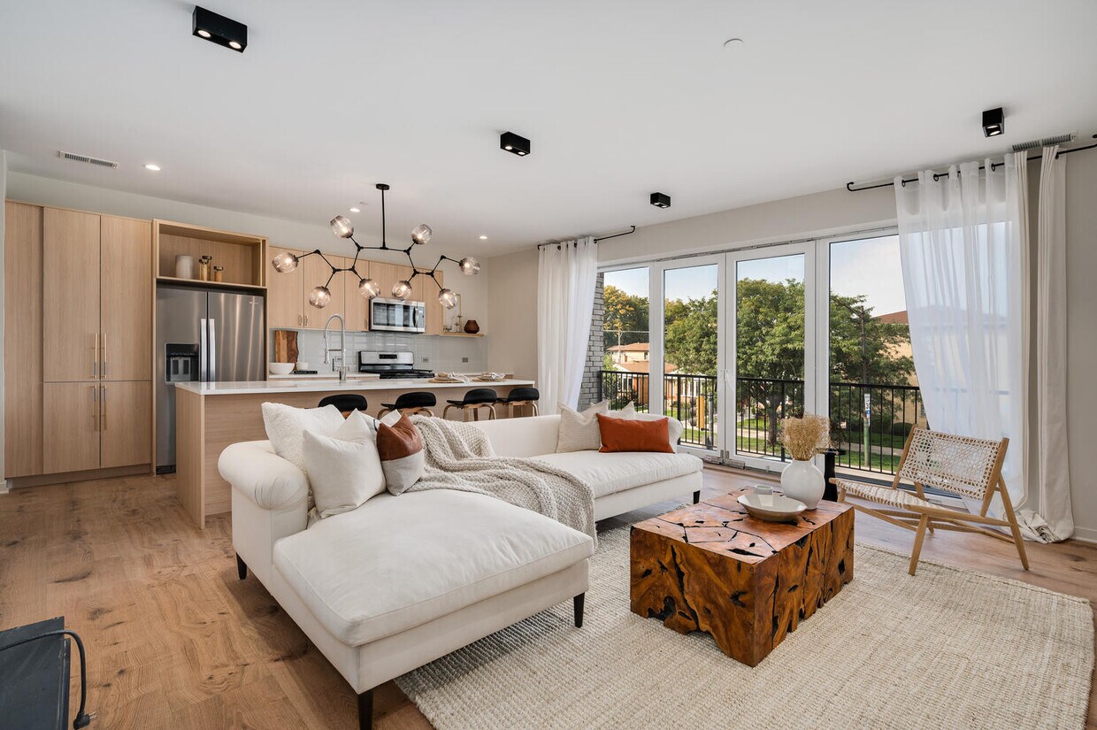 Sala de estar y cocina - The Grove Residences