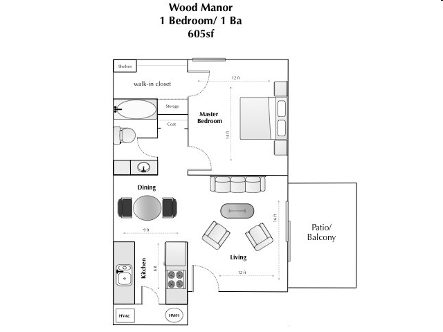 1HAB/1BA - Woodmanor Apartments