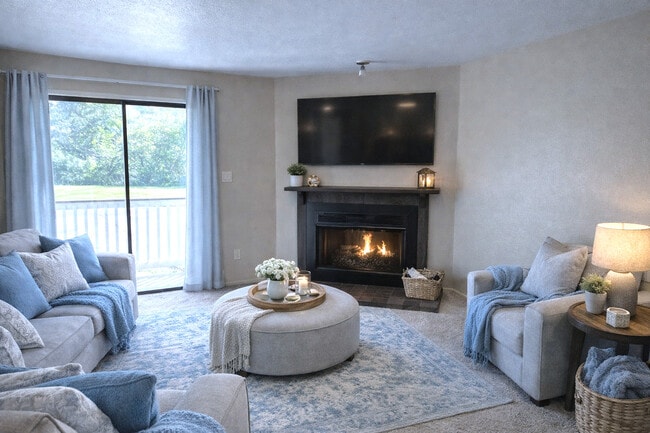 1 bed living room - River Oaks Apartments