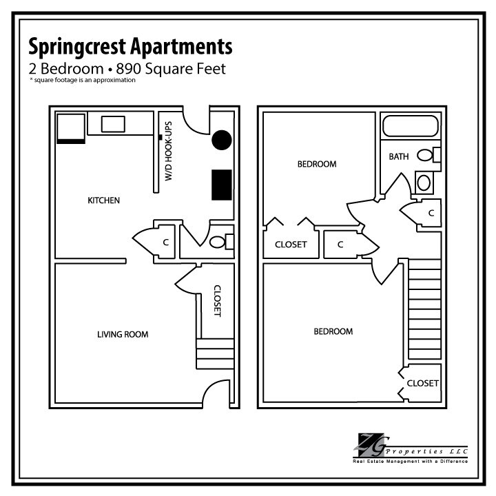 Springcrest Apartments – 2 Bedroom Townhouse
