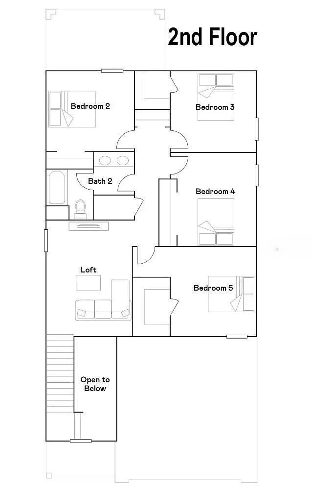 2nd floor plan - 2505 Leonia Ln