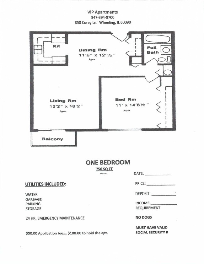 V.I.P. Apartments 850 Corey Ln Wheeling, IL