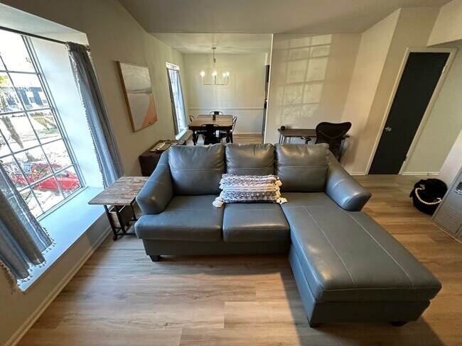 Living Room with Leather Sofa - 4329 E 68th St
