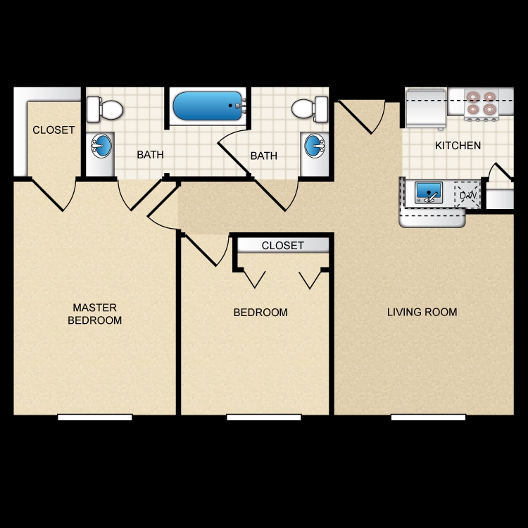 2HAB/2BA - Covenant on the Lakes Senior Apartments