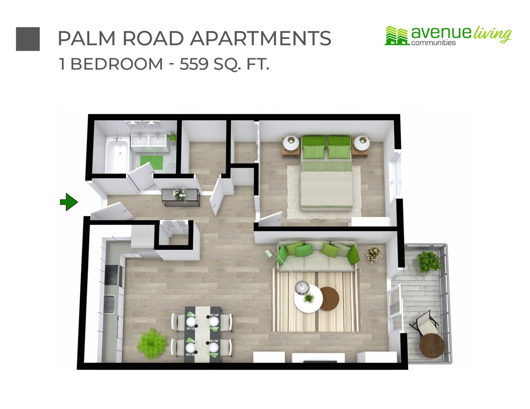 Plan d'étage - Palm Road Apartments
