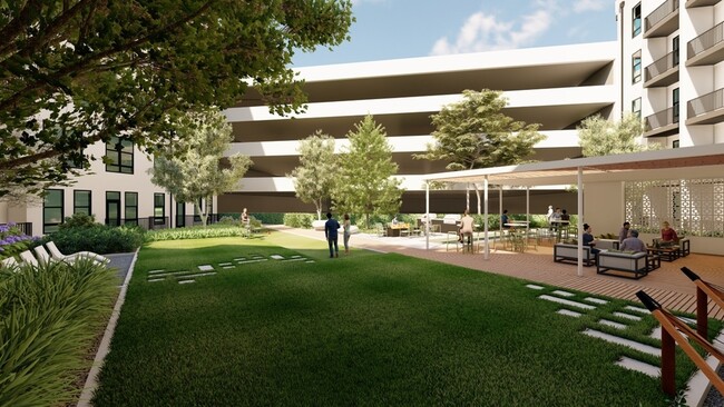 Courtyard with Garage Background - 4th & 5th