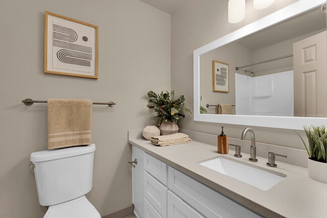 Birch Studio Bathroom - River Walk Apartments