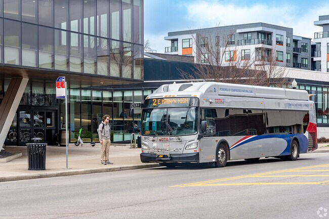 COTA bus lines run through Necko-Weinland Park and have a few bus stops on High Street.