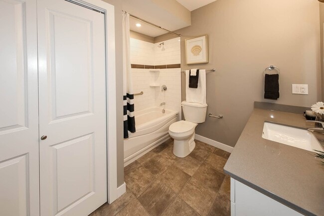 Main Bathroom w/ In-Suite Laundry - The Edison