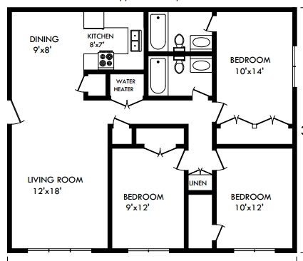 3HAB/2BA - Canyon Creek Apartments