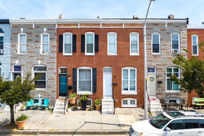 Brick rowhomes in South Baltimore.