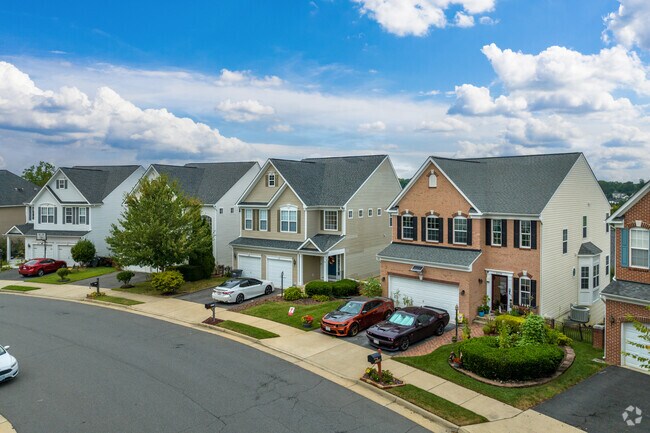 Single-family homes line the streets of Dumfries.