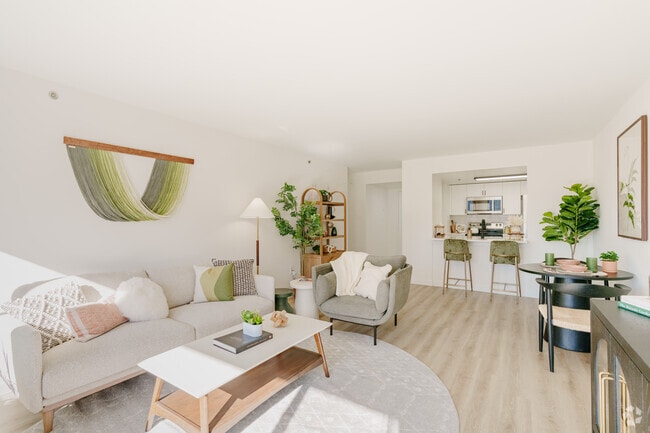 1BR, 1 BA - 768SF - Living Room Angle 2 - North X Northwest Apartments