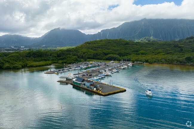 Kaneohe Bay dock is a launching point for water enthusiasts.