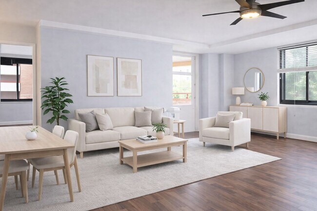 virtually staged living/dining area - 1021 Arlington Blvd
