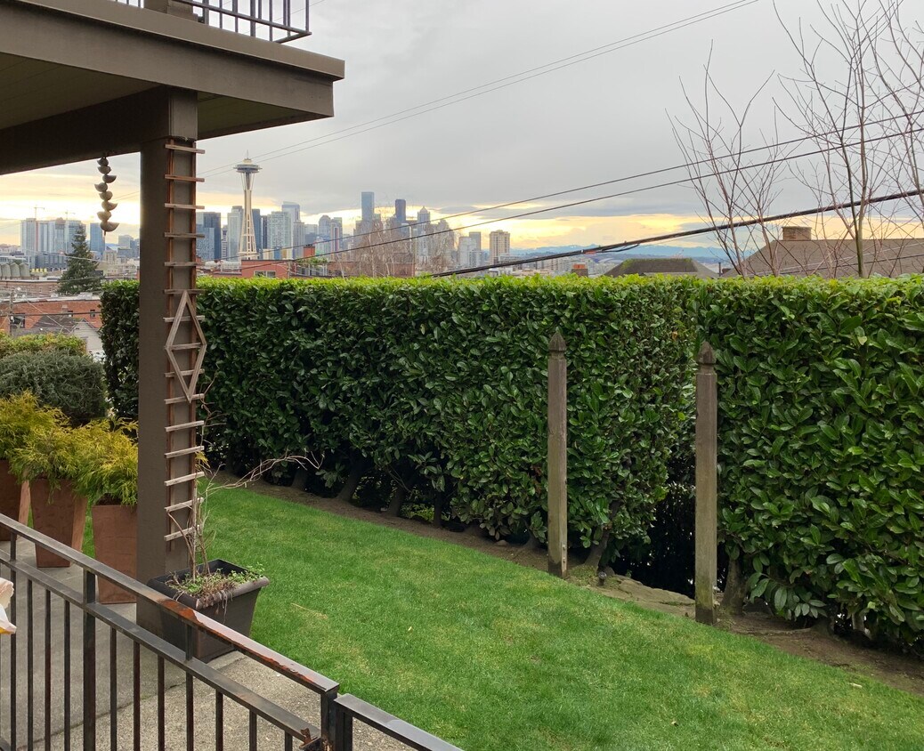 View from 300 sq ft private patio - 330 W Olympic Pl