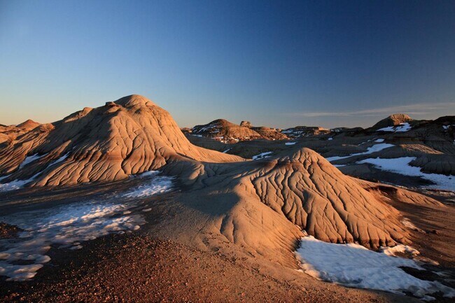 Eroded hoodoo formations in Dinosaur Provincial Park