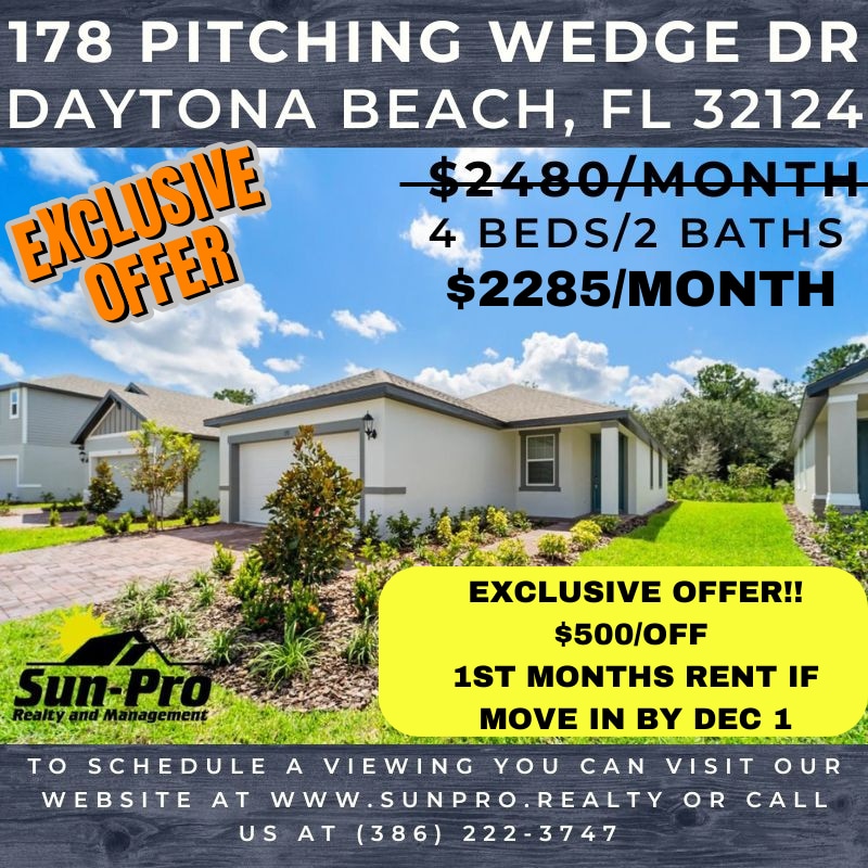 178 Pitching Wedge Dr, Daytona Beach, FL 32124 House Rental in