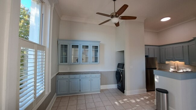Dining room, laundry, and kitchen viewed from Living Room - 101 E Broad St