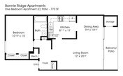 1BR 1BA (770sf)