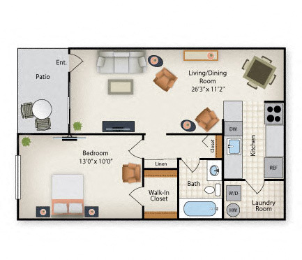 Plano de planta - Fox Chase Apartments