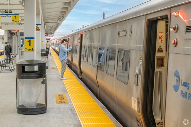Saying goodbye to a loved one at Hicksville's LIRR station.