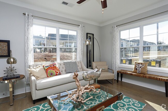 1HAB, 1BA - 961 ft² 1,2- Sala de estar - Park Place Apartments