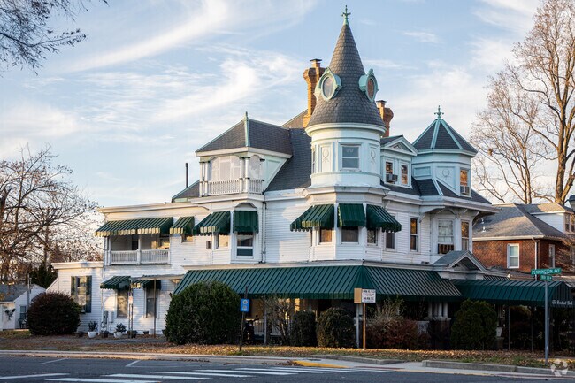 This expansive Queen Anne Victorian home in Havre De Grace has been made into small offices.