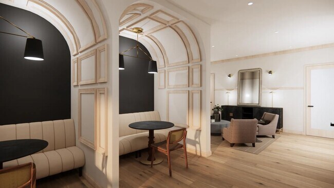 Espacio de coworking en Modera University Park con estaciones de trabajo privadas y cómodas áreas de descanso. - Modera University Park