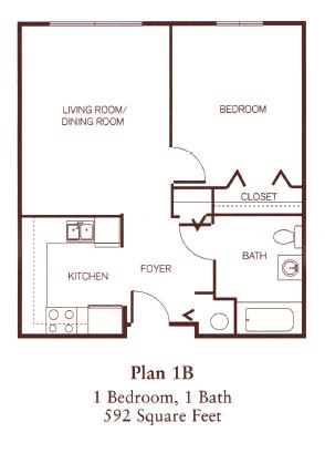 1BA/1BR - Park View at Naaman's Creek