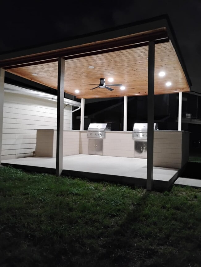 The BBQ at night - Windfern Meadows
