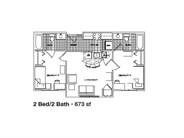 2BR/2BA - Student | University Courtyard Apartments