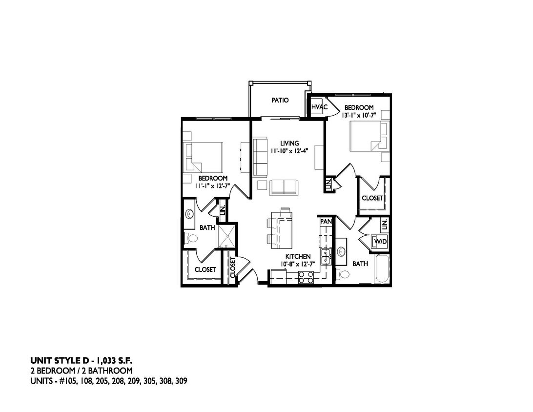 2x1 floor plan - Greenhaven Apartments & Townhomes