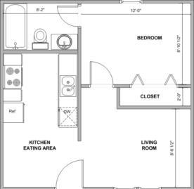 Plano de planta - Deer Run Apartments