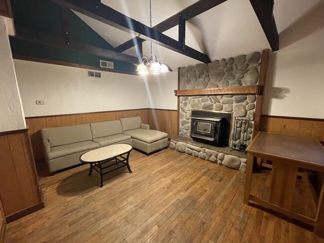Living Room with Wood Fireplace - 215 N 3700 E
