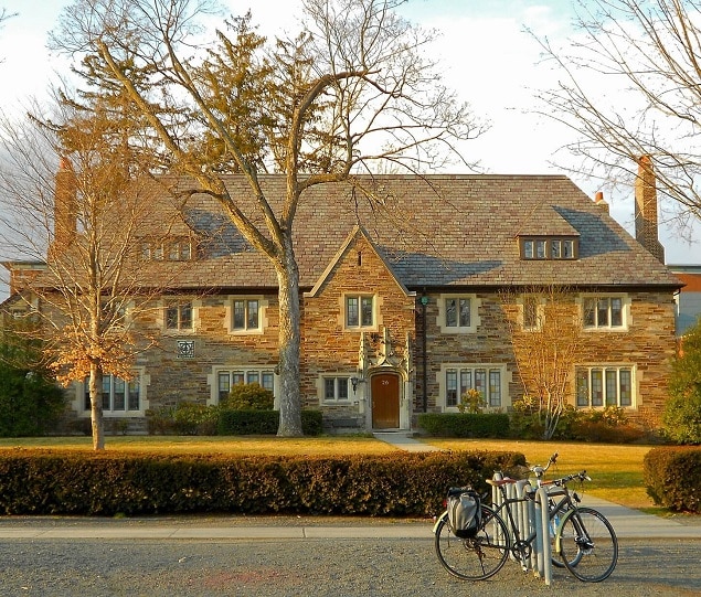 Bicycles outside the Bendheim Center for Finance