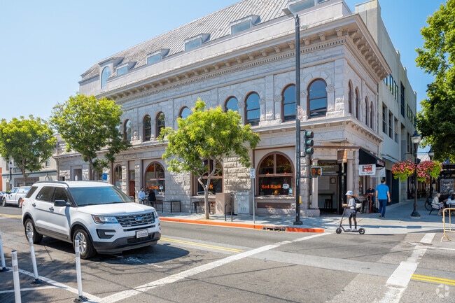 Historic buildings converted into eateries and boutiques are a common sight in Mountain View.