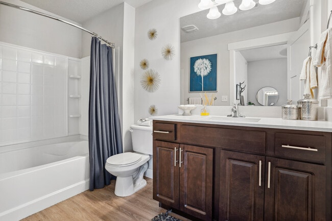 Primary bathroom with large garden tub - Meadows at American Fork