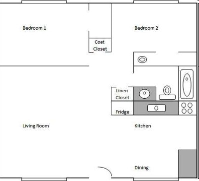 2br/1ba - Village Square
