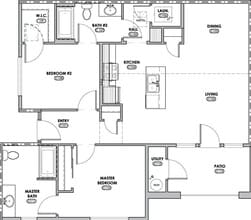 2x2c Floor plan - Luxe Ripon Apartments