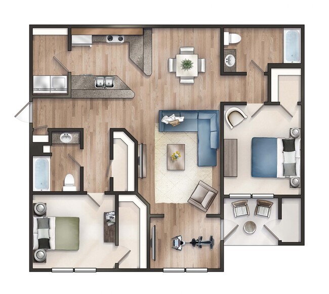 Two bedroom floorplan - Orchard Trace Lagrange