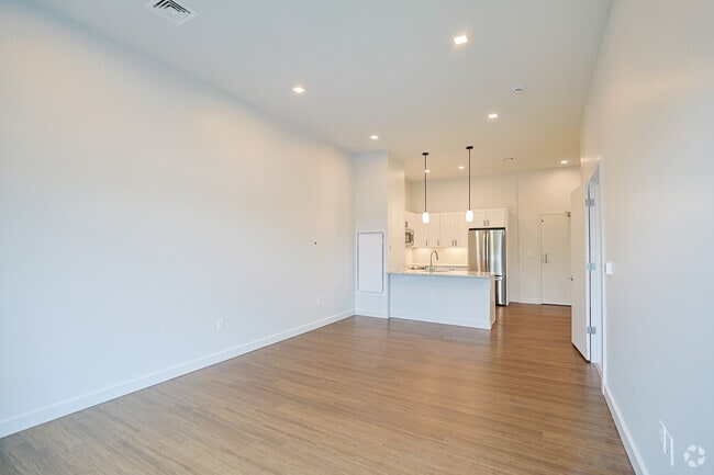 1BR, 1BA - 760SF - Living Room & Kitchen - 45 E. Central St.