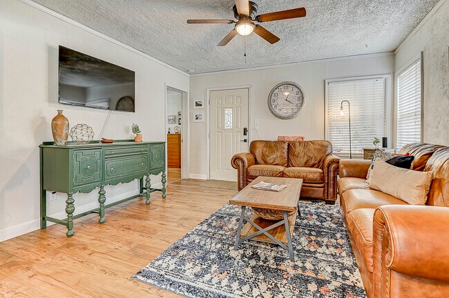 large TV with streaming services provided - 523 E Cache La Poudre St