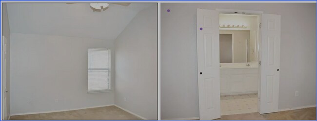 El dormitorio principal tiene un baño bien equipado con accesorios modernos y amplio espacio de almacenamiento. - 3108 Silent Creek Trl