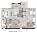 All American - Two Bedroom 1180 sq ft